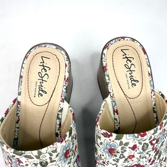 Life Stride Paradise Sandal Floral Platform Clogs 7 - Picture 5 of 9